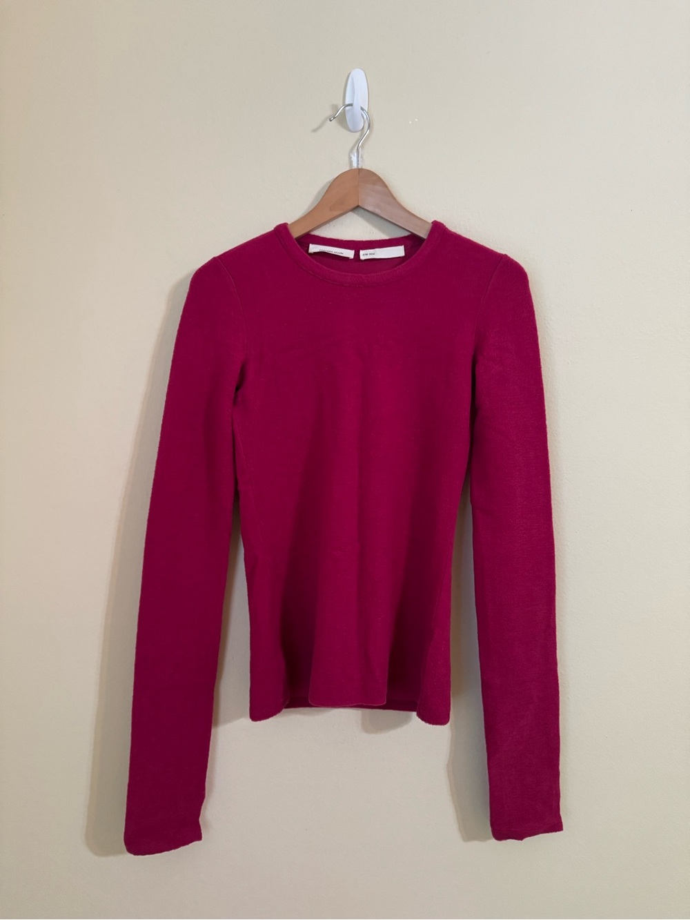 Colleen Allen Wool Blend Sweater Long Sleeve Top Dark Fuchsia Small